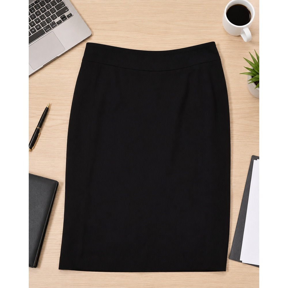 Classic Marina Rinaldi, Made in Italy, Black Wool Pencil Skirt, Size 31 (US 22W)